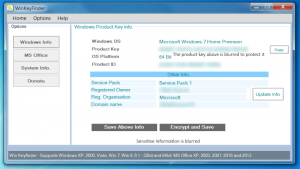 Retrieved Windows product key